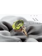 Yellow Peridot Sterling silver rose gold plated Ring Vintage style vrc369rp